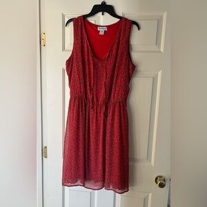 Sleeveless floral red dress